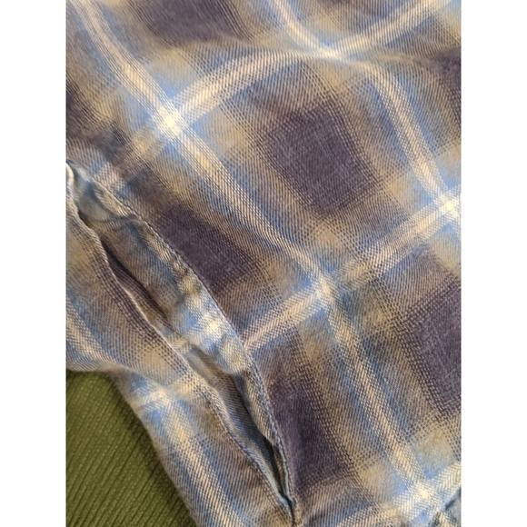 Vince Roll Tab Sleeve Plaid Cotton Cowl Neck Pocket Tunic Top XS - Picture 8 of 8